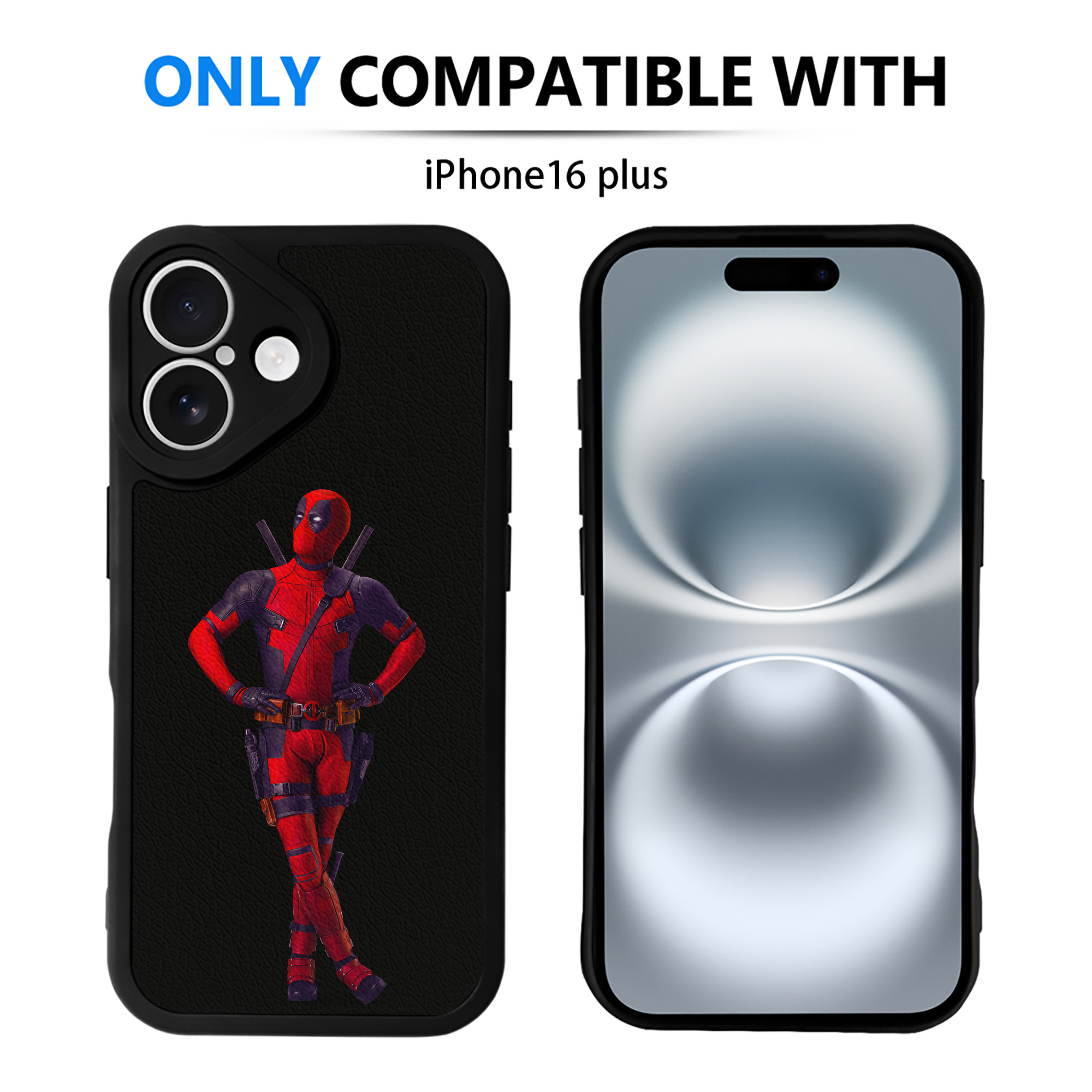（画像用） Deadpool デッドプール 【iPhone 16シリーズ対応】シリコンスマホケース（レザー調） 材質：シリコン